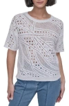 Dkny Cotton Crochet Sweater In White