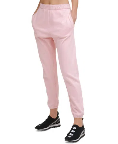 Dkny Cotton Jogger Pants In Rosewater In Pink