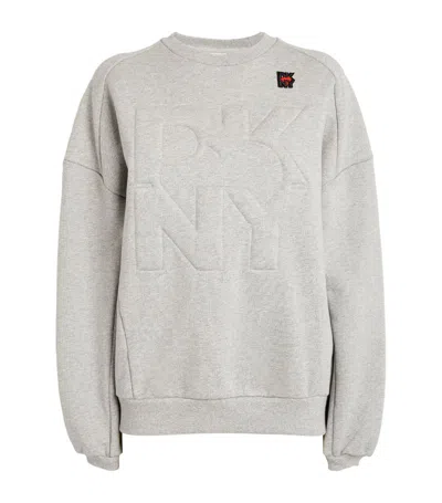 Dkny Cotton Logo Sweatshirt In Grey