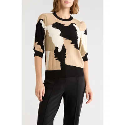 Dkny Cotton Puff Sleeve Sweater In Multi