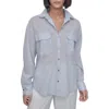 Dkny Cotton Voile Button-up Shirt In Blue
