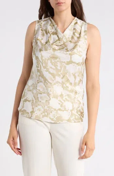 Dkny Cowl Neck Satin Tank In Multi