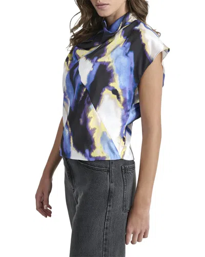Dkny Cowl Neck Shirt In Multi