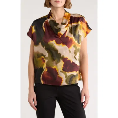 Dkny Cowl Neck Top In Multi