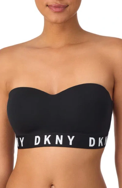 Dkny Cozy Removable Strap Wireless Bra In Black