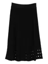 Dkny Rib Open Stitch Crepe Sweater Skirt In Black