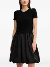 Dkny Crew-nec Short-sleeve Midi Dress In Black