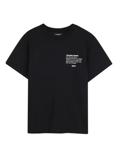 Dkny Kids' Crew-neck T-shirt In Black