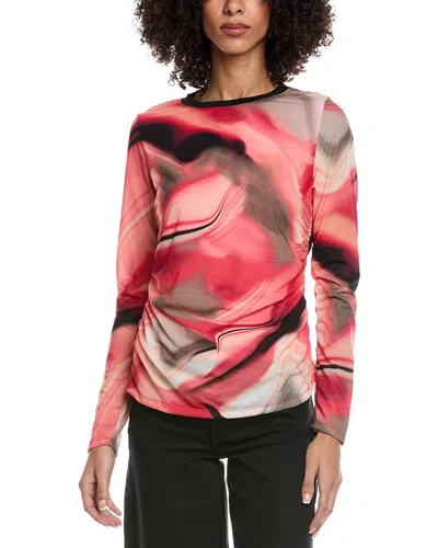 Dkny Crewneck Overlap Top In Orange