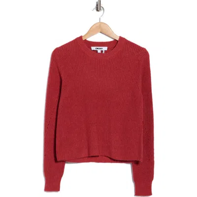 Dkny Crewneck Sweater In Burgundy