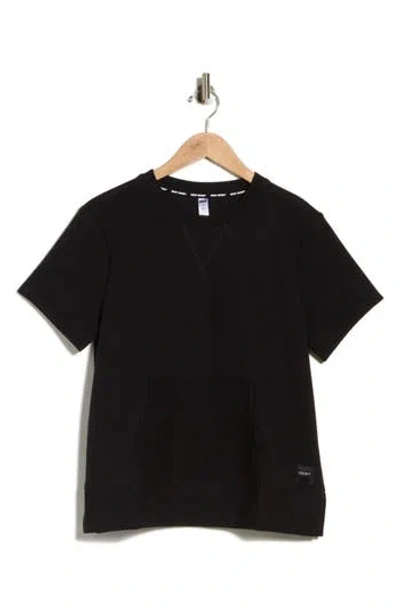 Dkny Crewneck Sweatshirt With Kangaroo Pocket In Black