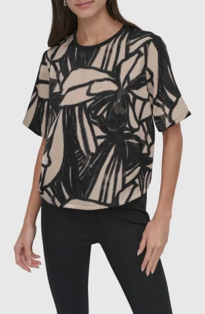 Dkny Crewneck Top In Floral Print