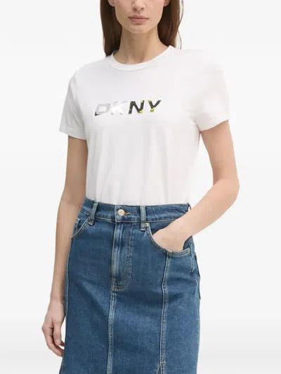 Dkny Crew-neck T-shirt In White