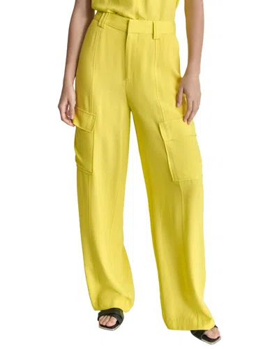 Dkny Crinkle Dressing Cargo Pant In Yellow