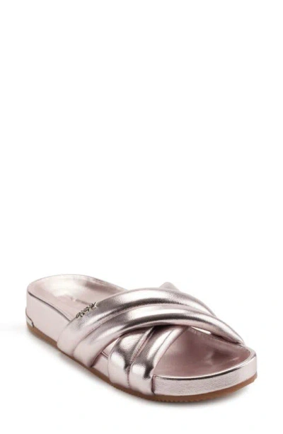 Dkny Crisscross Strap Slide Sandal In Dusty Rose