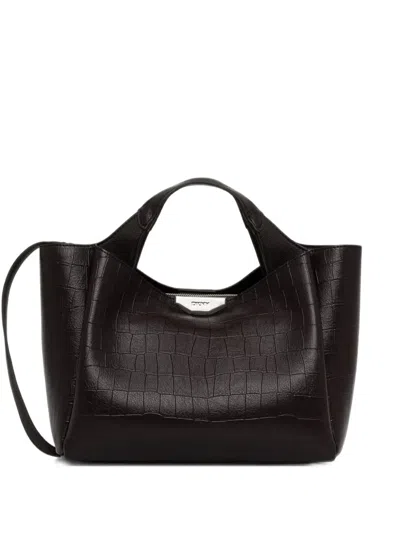 Dkny Crocodile-effect Tote Bag In Brown