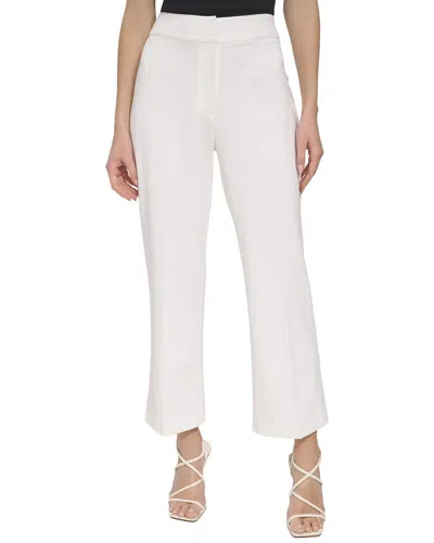 Dkny Crop High Rise Wide Leg Pant In White