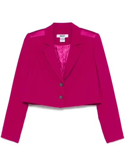 Dkny Cropped Blazer In Pink