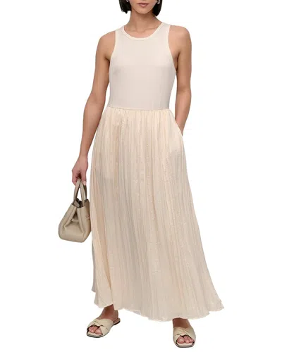 Dkny Crushed Crease Midi Dress In Neutral
