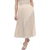 Dkny Crushed Pleated Midi Skirt In Neutral