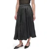Dkny Crushed Pleated Midi Skirt In Black