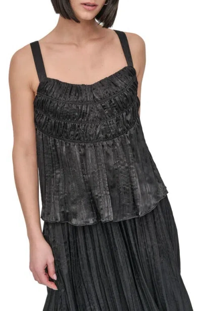 Dkny Crushed Pleats Sleeveless Top
