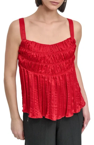 Dkny Crushed Pleats Sleeveless Top