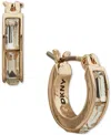 Dkny Crystal Baguette Small Huggie Hoop Earrings, 0.34" In Gold