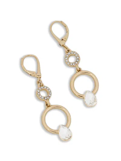 Dkny Crystal Embellished Drop Earrings In Gold