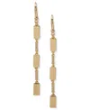 Dkny Crystal Gold-tone Polished Pave Bar Linear Earrings In Gold