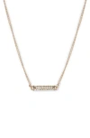 Dkny Crystal Pavé Bar Pendant Necklace In Gold/crystal