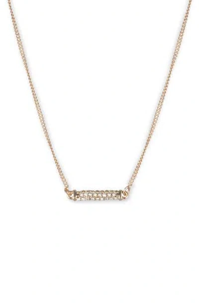 Dkny Crystal Pavé Bar Pendant Necklace In Gold