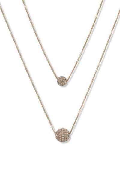 Dkny Crystal Pavé Layered Chain Necklace In Gold/crystal