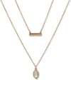 Dkny Crystal Stone Double Row Pendant Necklace In Gold