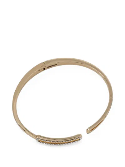 Dkny Crystal-embellished Bangle Bracelete In Gold