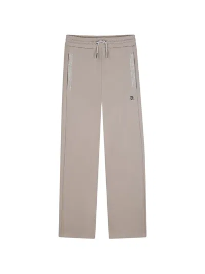 Dkny Kids' Crystal-embellished Drawstring Track Pants In Neutral