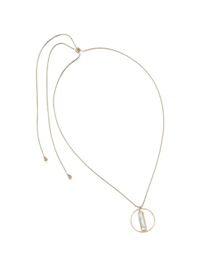 Dkny Crystal-embellished Geometric Pendant Necklace In Gold