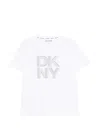 Dkny Crystal-embellished Logo-print T-shirt In Multi