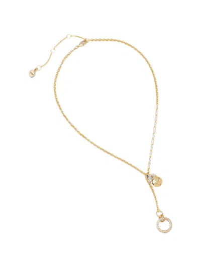 Dkny Crystal-embellished Padlock Necklace In Gold