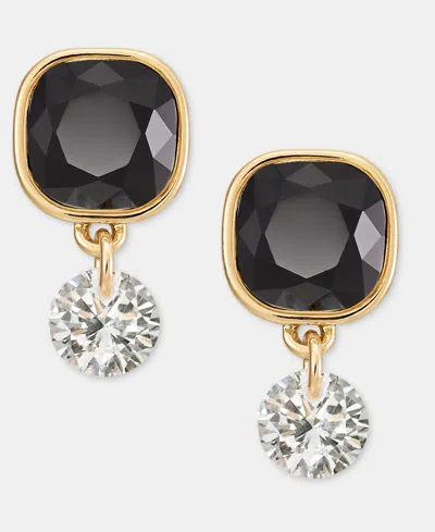Dkny Cubic Zirconia Gold-tone Drop Stud Earrings In Multi