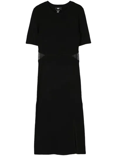 Dkny Cut-out Midi T-shirt Dress In Black