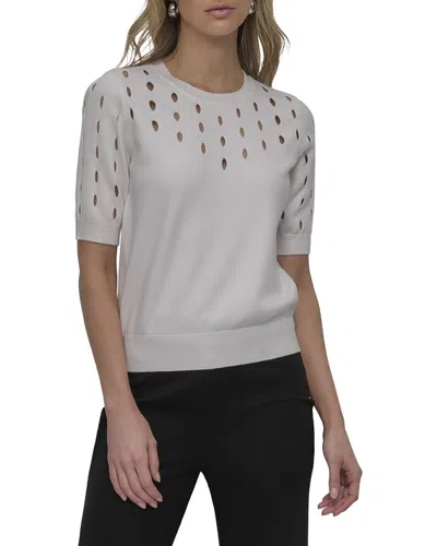 Dkny Cutout Detail Sweater In Neutral
