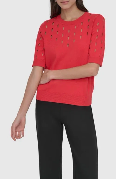 Dkny Cutout Detail Sweater In Red