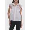 Dkny Cutwork Poplin Button-up Shirt