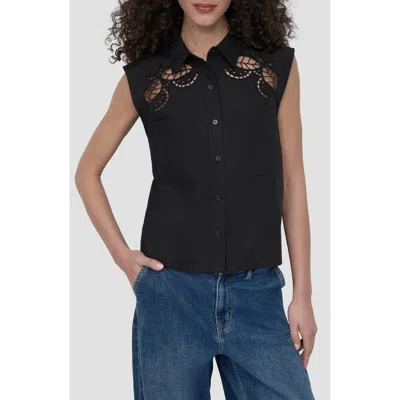 Dkny Cutwork Poplin Button-up Shirt
