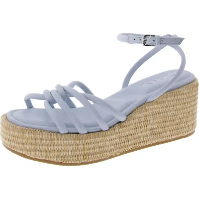 Dkny Cyrilla Womens Faux Leather Open Toe Wedge Sandals In Multi