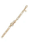 Dkny Cz Pavé Figaro Chain Bracelet