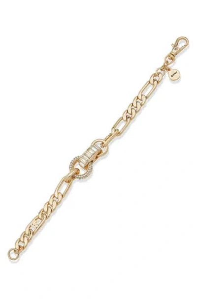 Dkny Cz Pavé Figaro Chain Bracelet In Multi