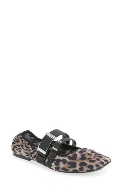 Dkny Dade Buckle Strap Mesh Ballet Flat In Black