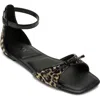 Dkny Dazey Ankle Strap Sandal In Natural/blk
